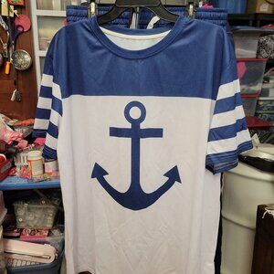 Nautical Cruise Wear Short Sleeve Shirt XXL